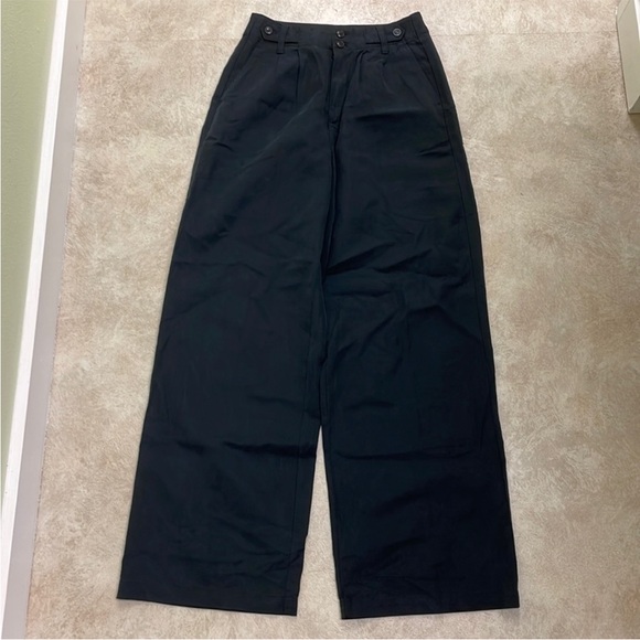 NWT Madewell Harlow Wide-leg Pants in Black - Picture 3 of 5